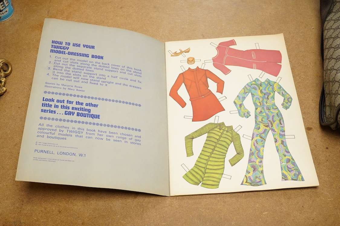 A 1960s signed Twiggy Model-Dressing Book, dated 1967, and signed to the front cover